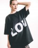 Type Love LOV Oversized T-shirt Black Μπλούζα