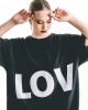 Type Love LOV Oversized T-shirt Black Μπλούζα