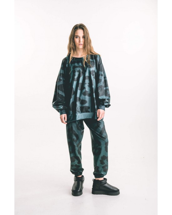 Type Love Leo Green Oversized Μπλούζα & Track Παντελόνι