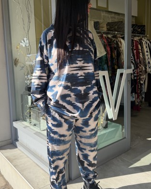 Type Love Zebra Blue Oversized Φούτερ & Παντελόνι