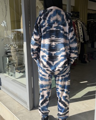 Type Love Zebra Blue Oversized Φούτερ & Παντελόνι