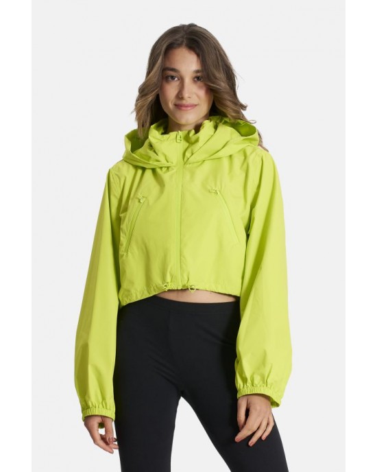 Vicolo Cropped Jacket Αδιάβροχο Fluo Πράσινο