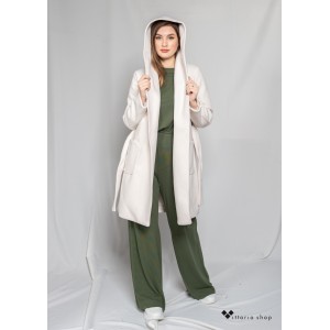 C.R.U.E. Παλτό Με Κουκούλα Εκρού