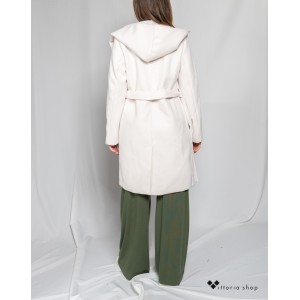 C.R.U.E. Παλτό Με Κουκούλα Εκρού