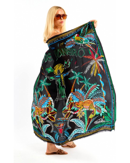 Wild Bahia Black Big Μαντήλι