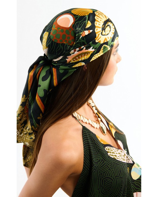 Wild Coral Black Medium Μαντήλι