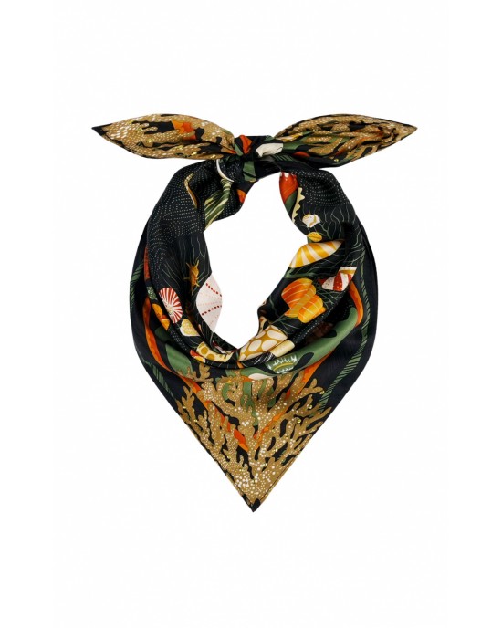 Wild Coral Black Mini Μαντήλι