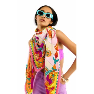 Wild Enchantered Pink Big Μαντήλι