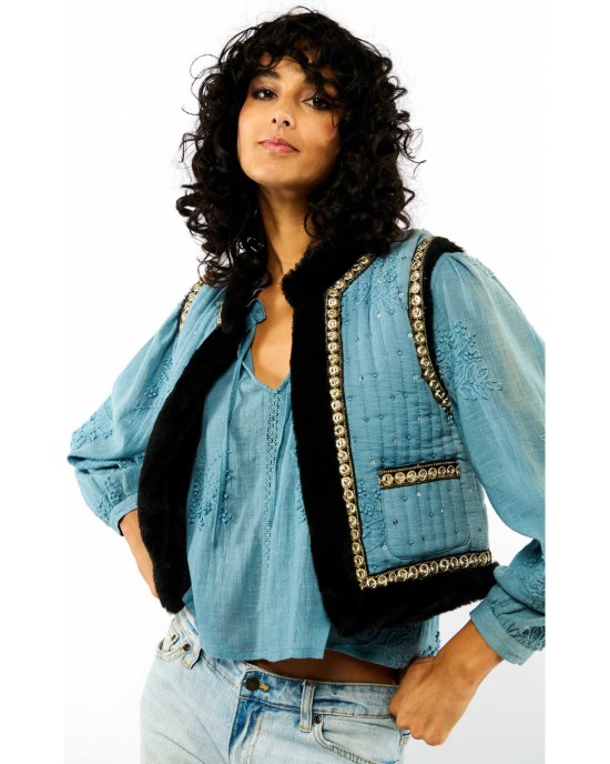 Wild Isco Blue Bolero Γιλέκο