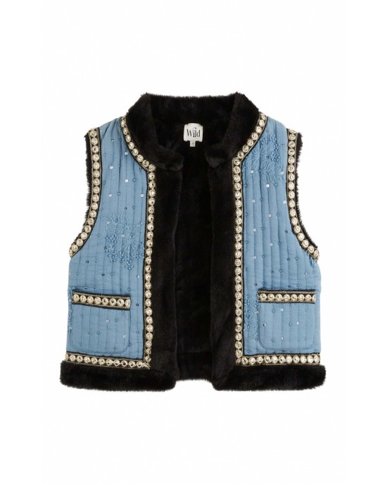 Wild Isco Blue Bolero Γιλέκο