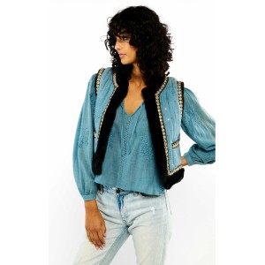 Wild Isco Blue Bolero Γιλέκο