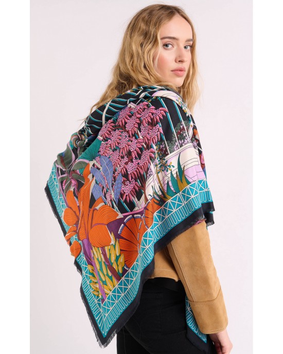 Wild Jardin D’Hiver Black Big Μαντήλι