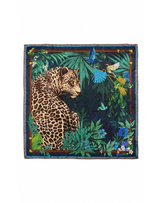 Wild Panthere Blue Big Μαντήλι
