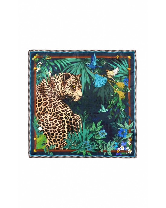 Wild Panthere Blue Medium Μαντήλι