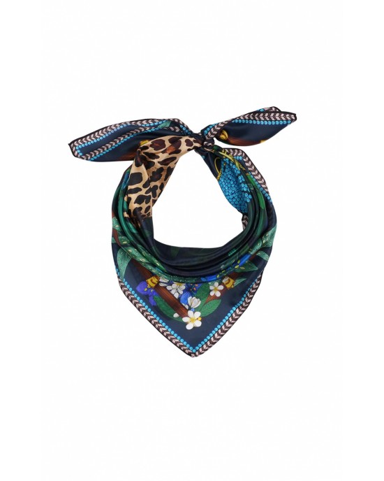 Wild Panthere Blue Medium Μαντήλι