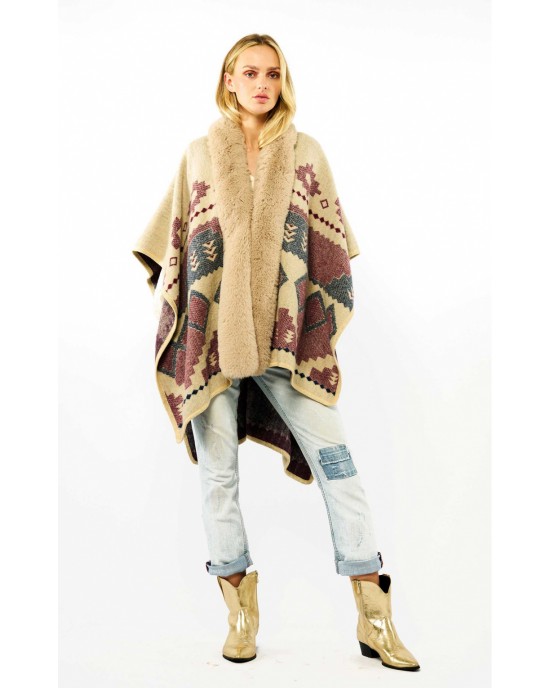 Wild Percy Poncho Beige Παλτό