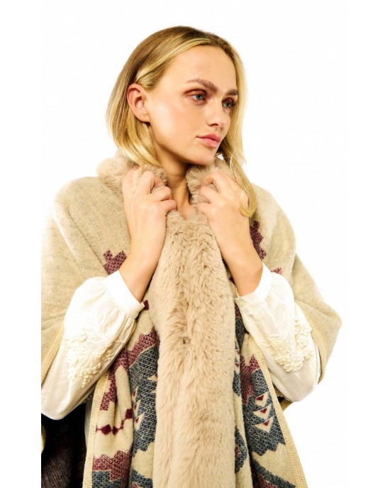 Wild Percy Poncho Beige Παλτό