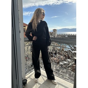 Zoya Comfort Fit Black Μπλούζα Με Κουκούλα