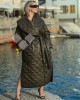Zoya Quilted Long Puffer Olive Παλτό