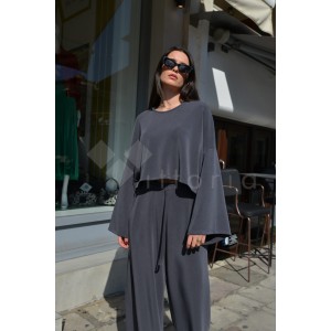 Zoya Longsleeve Comfort Fit Coal Μπλούζα Φούτερ