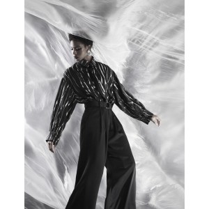 Zoya Embossed Black/Silver Γραβάτα