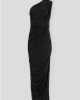 Zoya One Shoulder Ruffles Fitted Black Long Φόρεμα Zoya One Shoulder Ruffles Fitted Black Long Φόρεμα