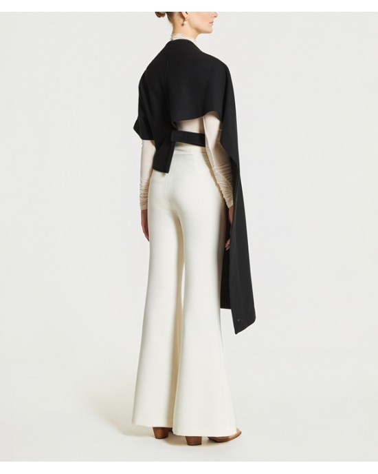 Zoya Asymmetric Shortsleeve Belted Short Black Παλτό/Κάπα Zoya Asymmetric Shortsleeve Belted Short Black Παλτό/Κάπα