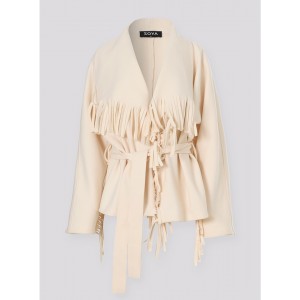 Zoya Fringed Belted Short Vanilla Παλτό Zoya Fringed Belted Short Vanilla Παλτό