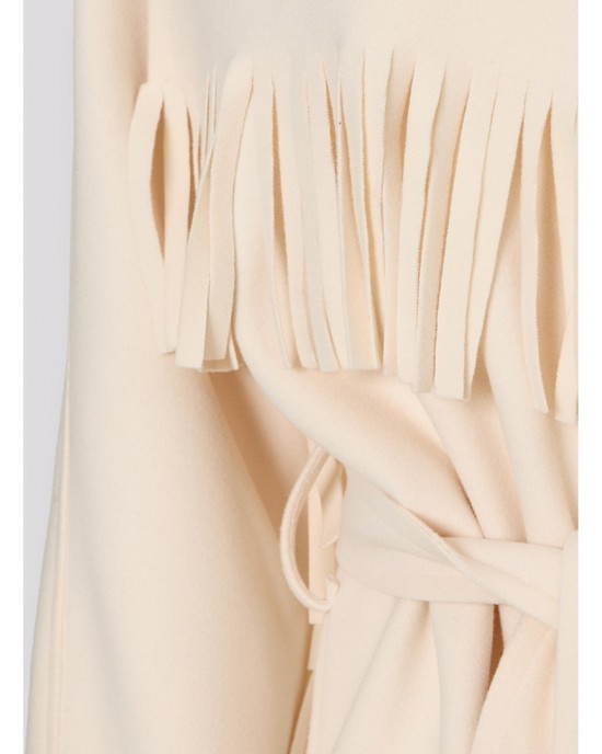 Zoya Fringed Belted Short Vanilla Παλτό Zoya Fringed Belted Short Vanilla Παλτό