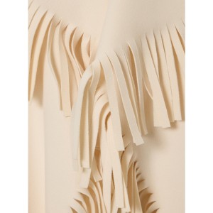 Zoya Fringed Belted Long Vanilla Παλτό