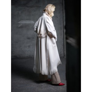 Zoya Fringed Belted Long Vanilla Παλτό Zoya Fringed Belted Long Vanilla Παλτό