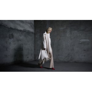 Zoya Fringed Belted Long Vanilla Παλτό Zoya Fringed Belted Long Vanilla Παλτό