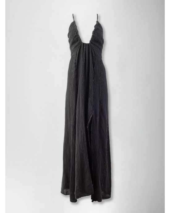 Zoya Gauze Black/Gold Maxi Φόρεμα