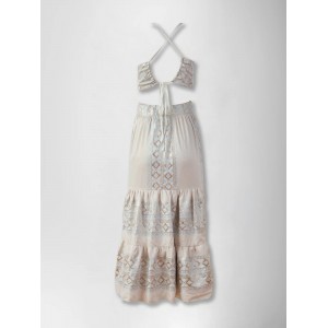 Zoya Cut Out Με Ανοιχτή Πλάτη Φόρεμα Εκρού