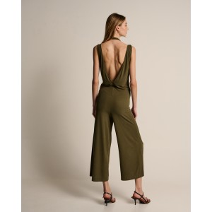 Zoya Rip Khaki Drape Sleeveless Ολόσωμη Φόρμα