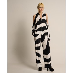 Zoya Παντελόνι Μαύρο/Λευκό