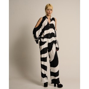 Zoya Παντελόνι Μαύρο/Λευκό