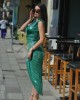 Zoya Metallic Padded Sleeveless Shimmer Mint Φόρεμα