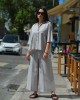 Zoya Shortsleeve Comfort Fit Silver Πουκάμισο & Crop Παντελόνι