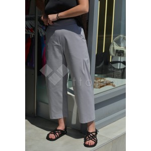 Zoya High Waist Slouchy Fit Grey Παντελόνι