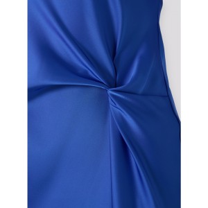 Zoya Satin Royal Blue Maxi Φόρεμα