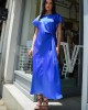 Zoya Satin Royal Blue Maxi Φόρεμα