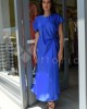 Zoya Satin Royal Blue Maxi Φόρεμα