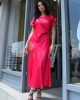 Zoya Satin Fuchsia Maxi Φόρεμα