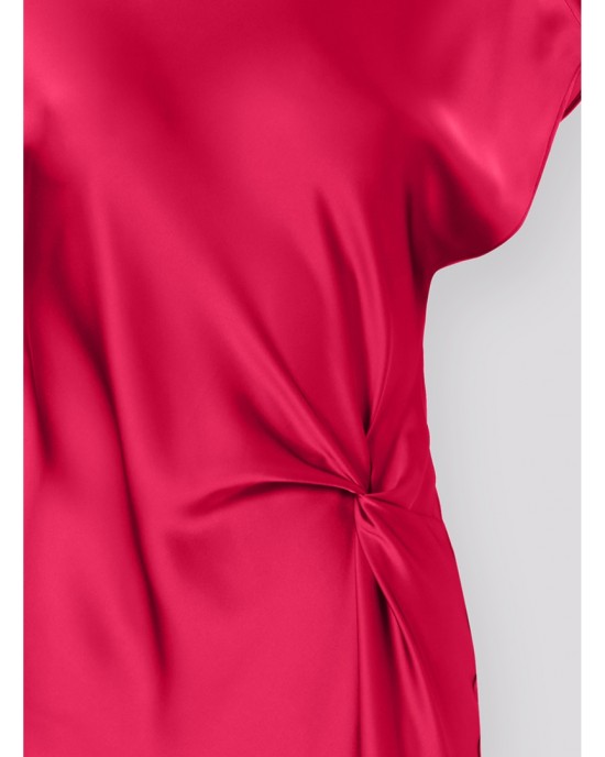 Zoya Satin Fuchsia Maxi Φόρεμα