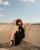 Zoya Open Back Midi Black Φόρεμα