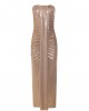 Zoya Metallic Gold Strapless Midi Φόρεμα