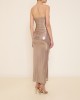 Zoya Metallic Gold Strapless Midi Φόρεμα