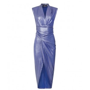 Zoya Metallic Blue Padded Sleeveless Φόρεμα