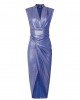 Zoya Metallic Blue Padded Sleeveless Φόρεμα